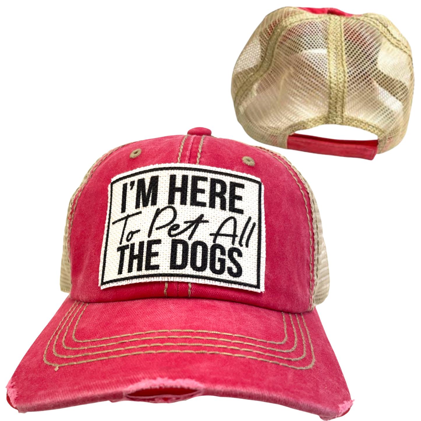 I'M HERE TO PET ALL THE DOGS | UNISEX HAT | DISTRESSED