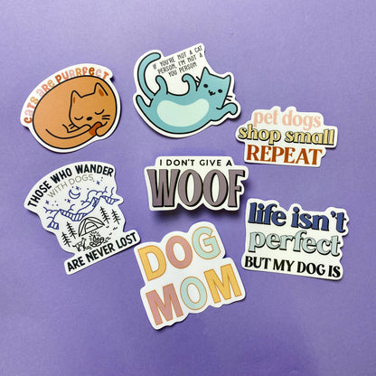 I Don't Give a Woof, Dog Lover Die Cut Sticker